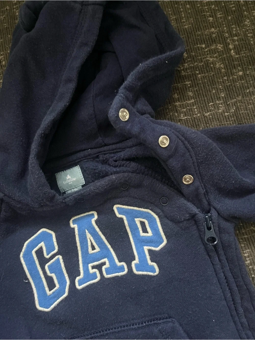 GAP Navy Hooded Footed One-Piece with Kangaroo Pocket